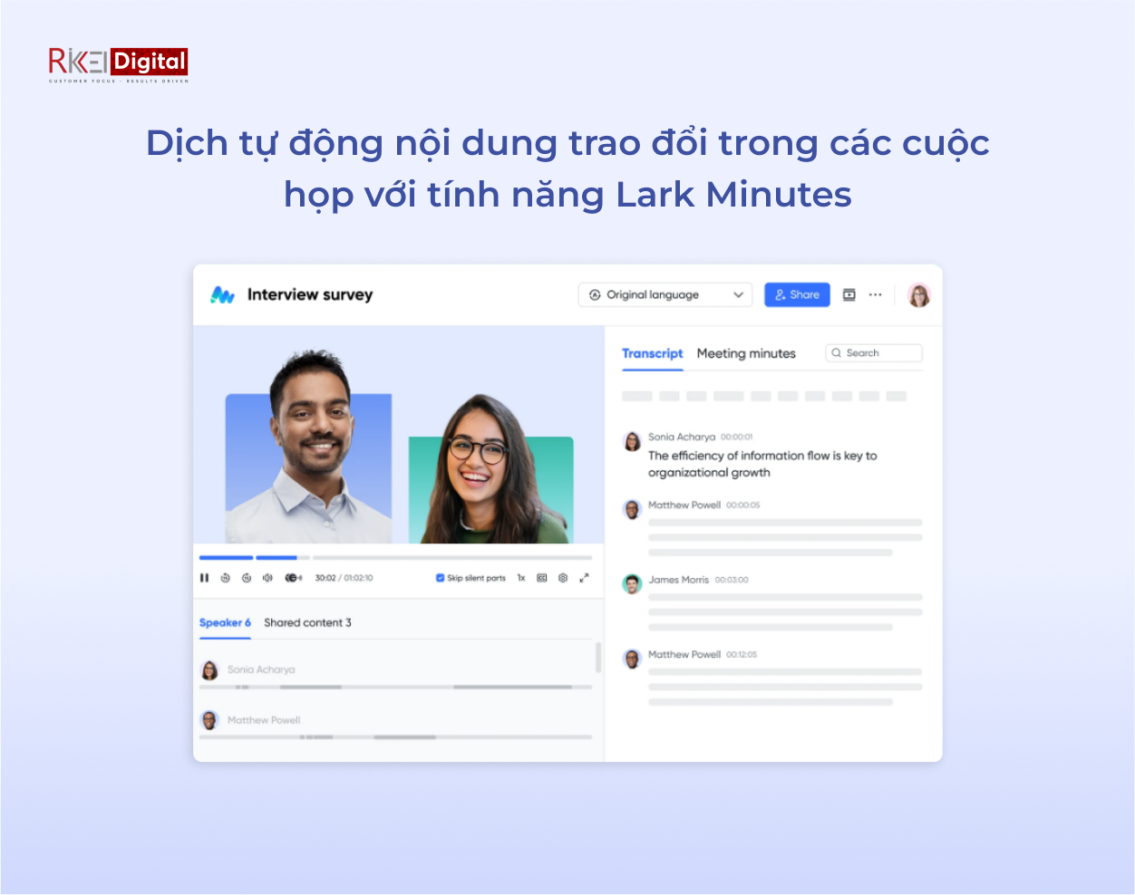 chức năng dịch thuật của lark minutes